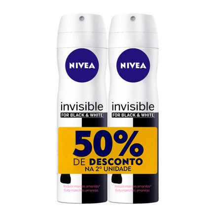 Kit Desodorante Nivea Aerosol Invisible For Black & White Clear 150ml 2 Unidades