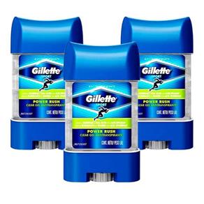 Tudo sobre 'Kit 3 Desodorantes Gillette Antitranspirante Clear Gel Power Rush 82G'