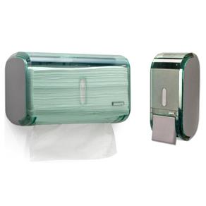 Kit Dispenser Papel Toalha + Saboneteira Premisse Urban Compacta Verde - Verde