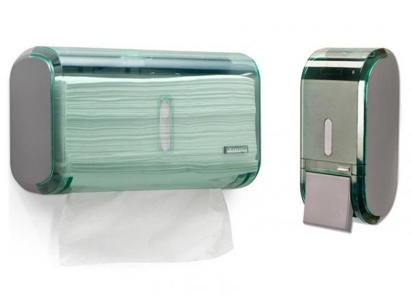 Kit Dispenser Papel Toalha + Saboneteira Premisse Urban Compacta Verde