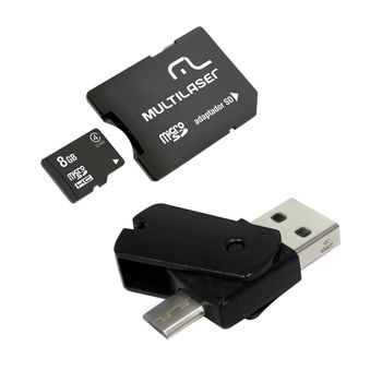 Kit Dual Drive OTG 8GB USB MC130 Preto - Multilaser