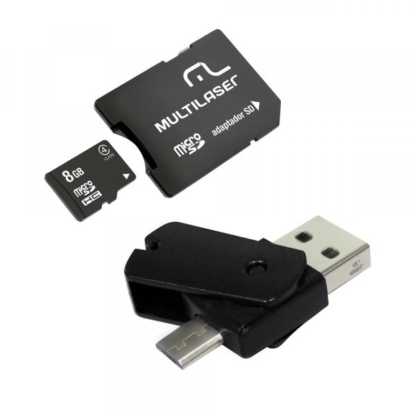 Kit Dual Drive OTG 8GB USB MC130 Preto - Multilaser