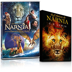 Kit DVD as Crônicas de Nárnia III: a Viagem do Peregrino da Alvorada + Livro - as Crônicas de Nárnia - Volume Único