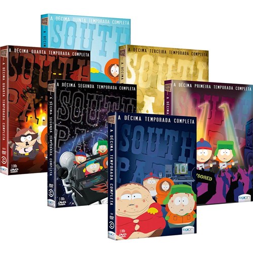 Tudo sobre 'Kit DVD Coleção South Park: 10ª a 15ª Temporadas Completas (18 Discos)'