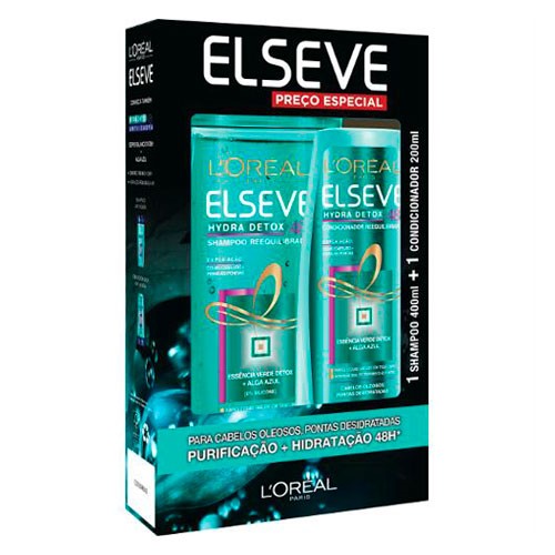Tudo sobre 'Kit Elseve Hydra Detox 48h Antioleosidade Shampoo 400ml + Condicionador 200ml'