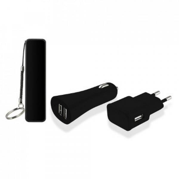 Kit 3 em 1 Power Bank com Cabo Micro USB e Carregador Automotivo/Pared - Multilaser
