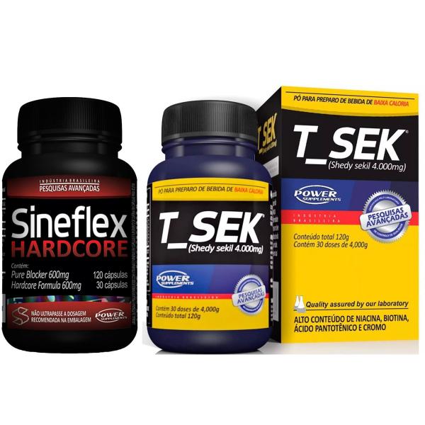Kit Emagrecedor Sineflex Hardcore (150cápsulas) + T-Sek (120g) - Power Supplements
