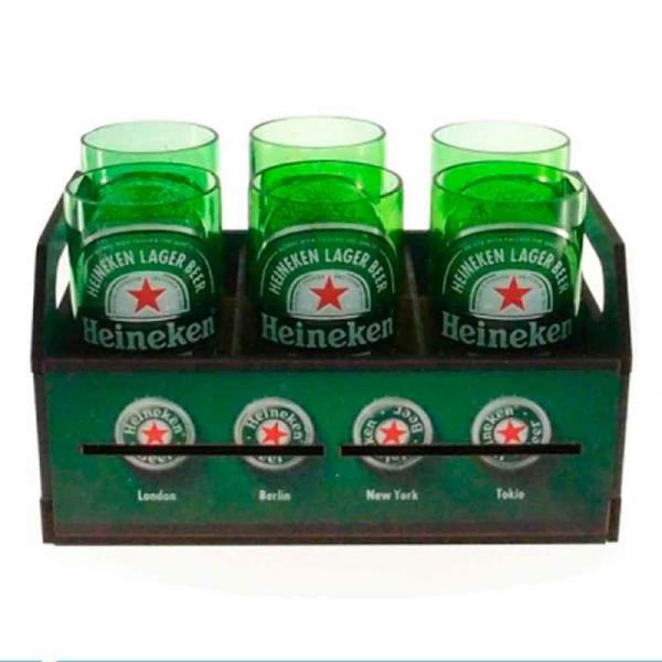 Kit Engradado Estampa Temática Heineke com 6 Copos Hypem