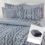 Tudo sobre 'Kit Enxoval Cama Queen New Tunis 7 Peças + Cobertor Queen Flannel Colors Grafite com Borda em Percal - Casa & Conforto'