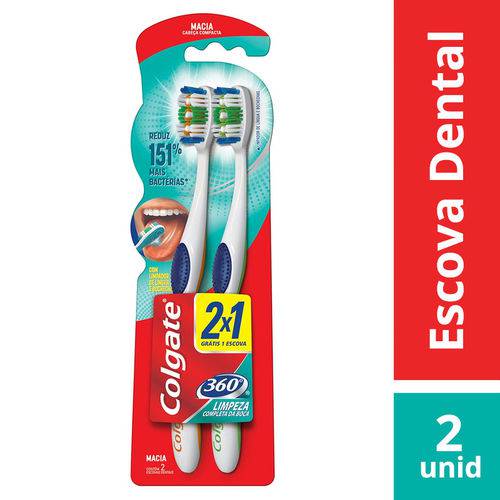 Kit Escova Dental Colgate 360º Macia 2x1