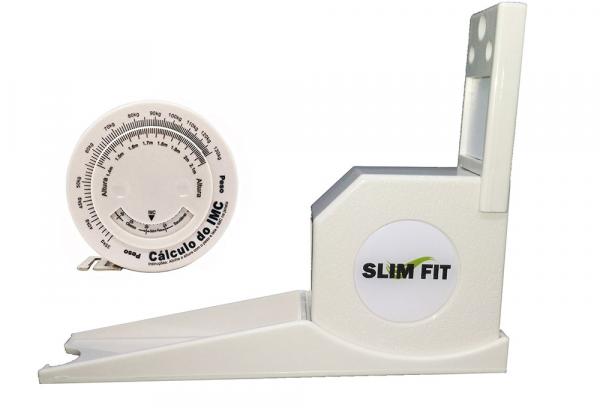Kit Estadiômetro Compacto de Parede e Trena C/ Disco de IMC de 2 Metros Avaliação Física - Slim Fit