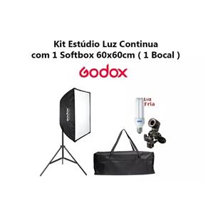 Kit Estúdio com 1 Softbox Godox 60x60cm com Bocal Único Simples