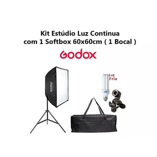 Kit Estúdio com 1 Soft-box Godox 60x60cm com Bocal Único Simples