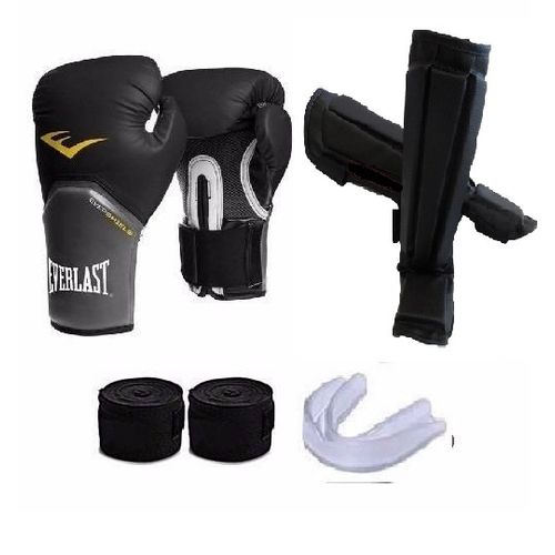 Tudo sobre 'Kit Everlast Caneleira Bandagem e Bucal 12 Oz Preta'