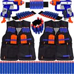 Kit Família 2 Lançadores Jolt Nerf + 2 Coletes + 4 Pulseiras + 60 Dardos de Brinquedo