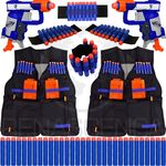 Kit Família 2 Lançadores Jolt Nerf + 2 Coletes + 4 Pulseiras + 60 Dardos de Brinquedo