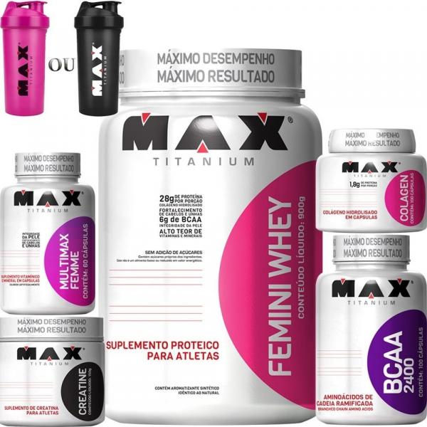 Kit Feminino Massa Muscular Max Titanium