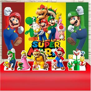 Kit Festa Aniversário Super Mario Bros Decoração Kit Prata