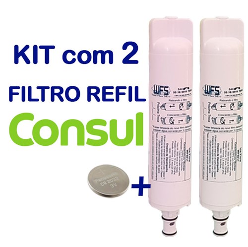Kit 2 Filtro Refil para Purificador de Água Consul Compatível Bem Estar e Facilite