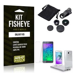 Kit Fisheye Samsung A5 2015 Película de Vidro + Lente Fisheye + Capa TPU -ArmyShield