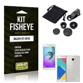 Kit Fisheye Samsung A7 2016 Película de Vidro + Lente Fisheye + Capa TPU -ArmyShield