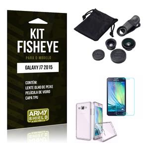 Kit Fisheye Samsung J7 2015 Película de Vidro + Lente Fisheye + Capa TPU -ArmyShield