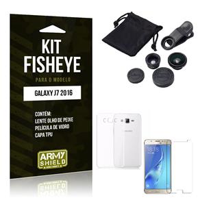 Kit Fisheye Samsung J7 2016 Película de Vidro + Lente Fisheye + Capa TPU -ArmyShield