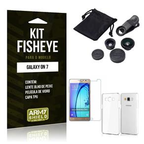 Kit Fisheye Samsung On 7 Película de Vidro + Lente Fisheye + Capa TPU -ArmyShield