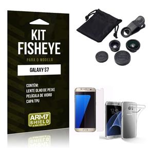 Kit Fisheye Samsung S7 Película de Vidro + Lente Fisheye + Capa TPU -ArmyShield