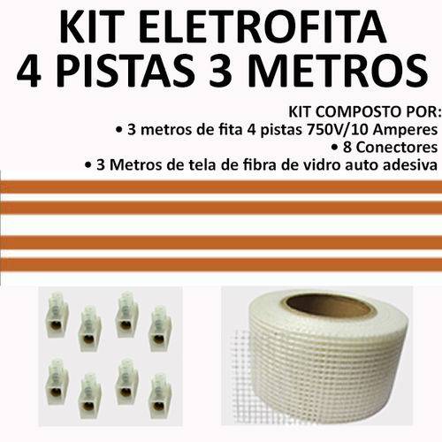 Tudo sobre 'Kit Fita Elétrica Eletrofita 4 Pistas 3 Metros 750v/10amp'