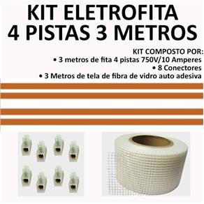 Kit Fita Elétrica Eletrofita 4 Pistas 3 Metros 750v/10amp
