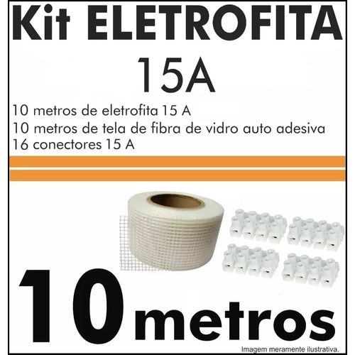 Kit Fita Elétrica Eletrofita 2 Pistas 10 Metros 750v/15amp
