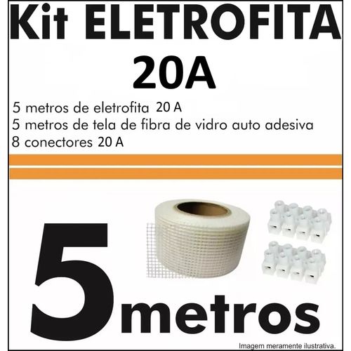 Kit Fita Elétrica Eletrofita 2 Pistas 5 Metros 750v/20amp