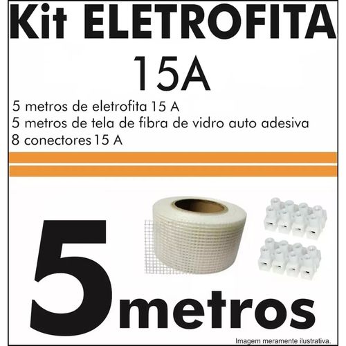 Kit Fita Elétrica Eletrofita 2 Pistas 5 Metros 750v/15amp