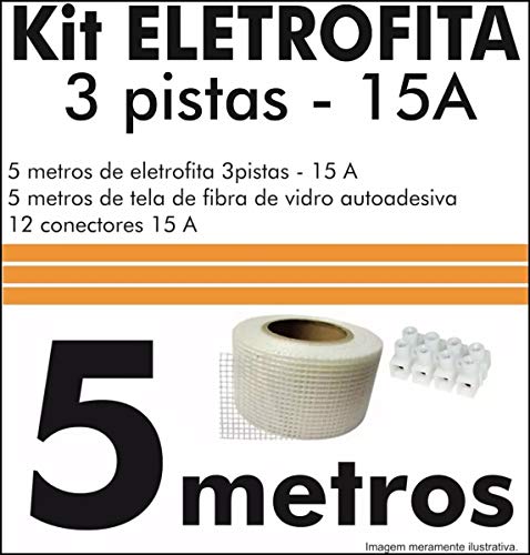 Kit Fita Elétrica Eletrofita 3 Pistas 5 Metros 750v/15amp