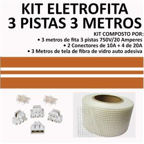 Kit Fita Elétrica Eletrofita 3 Pistas 3 Metros 750v 20 Amp