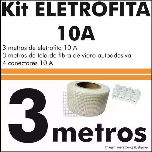 Kit Fita Elétrica Eletrofita 2 Pistas 3 Metros 750v/10amp