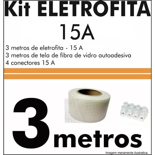 Kit Fita Elétrica Eletrofita 2 Pistas 3 Metros 750v/15amp