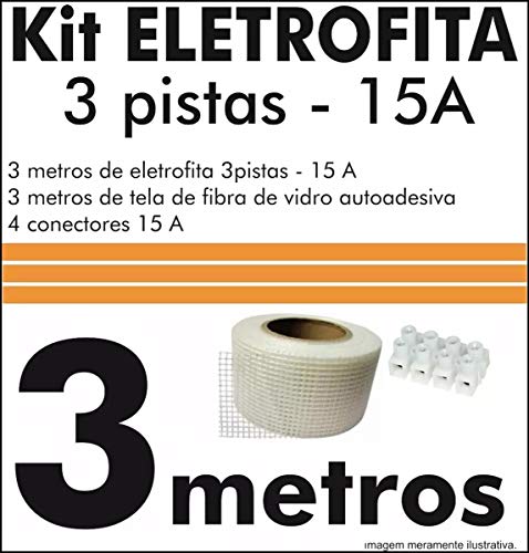 Kit Fita Elétrica Eletrofita 3 Pistas 3 Metros 750v/15amp
