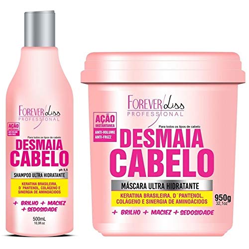 Kit Forever Liss Desmaia Cabelo Shampoo 500ml + Mascara 950g