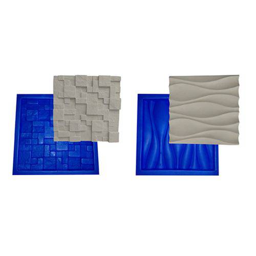 Kit 2 Formas Borracha com Plastico para Placas Gesso 3d