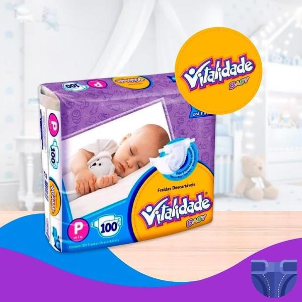 Kit 3 Fralda Infantil Vitalidade Baby P 300 Un - Kairós