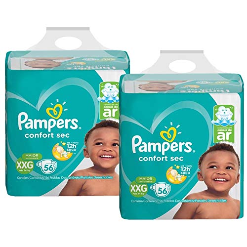 Kit Fralda Pampers Confort Sec Super Tamanho Xxg 112 Tiras