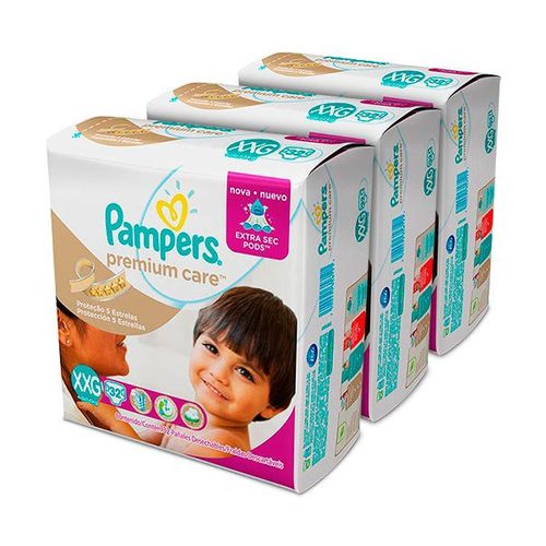 🏷️【tudo Sobre】→ Kit Fraldas Pampers Premium Care Xxg Mega 32un