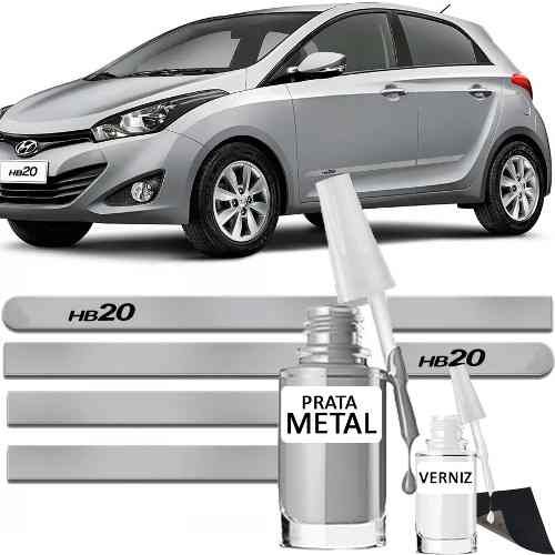 Kit Friso Lateral Hyundai Hb20 Prata Metal + Tinta Retoque