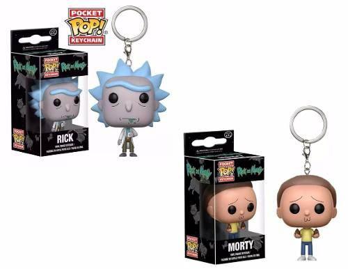 Kit Funko Pop - 2 Chaveiros Rick e Morty - Pocket Pop! Funko