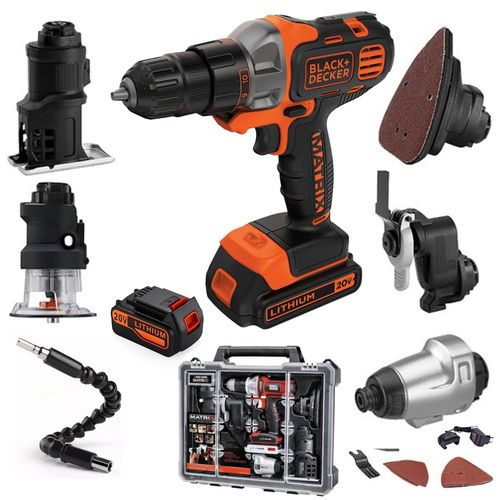 Kit Furadeira Multifunção 20v 6 em 1 Matrix Black Decker