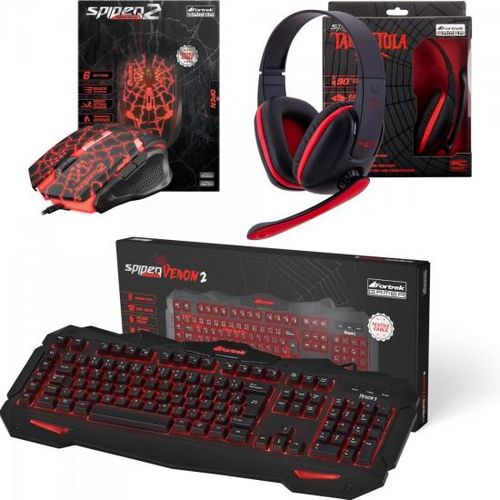 Kit Gamer Mouse + Teclado + Headset Spider 3 Fortrek