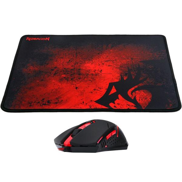 Kit Gamer Redragon MousePad e Mouse Centrophorus M601-BA