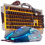 Kit Gamer Teclado + Mouse Semi Mecanico Iluminado Led Usb